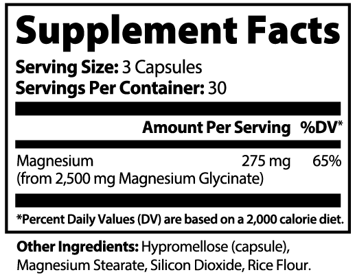 Magnesium Glycinate- 90 Capsules| 2,500mg | Sleep, Muscle, & Heart Support | Vegan, Third Party Tested, Gluten Free, Non-GMO, by Double Wood Supplements